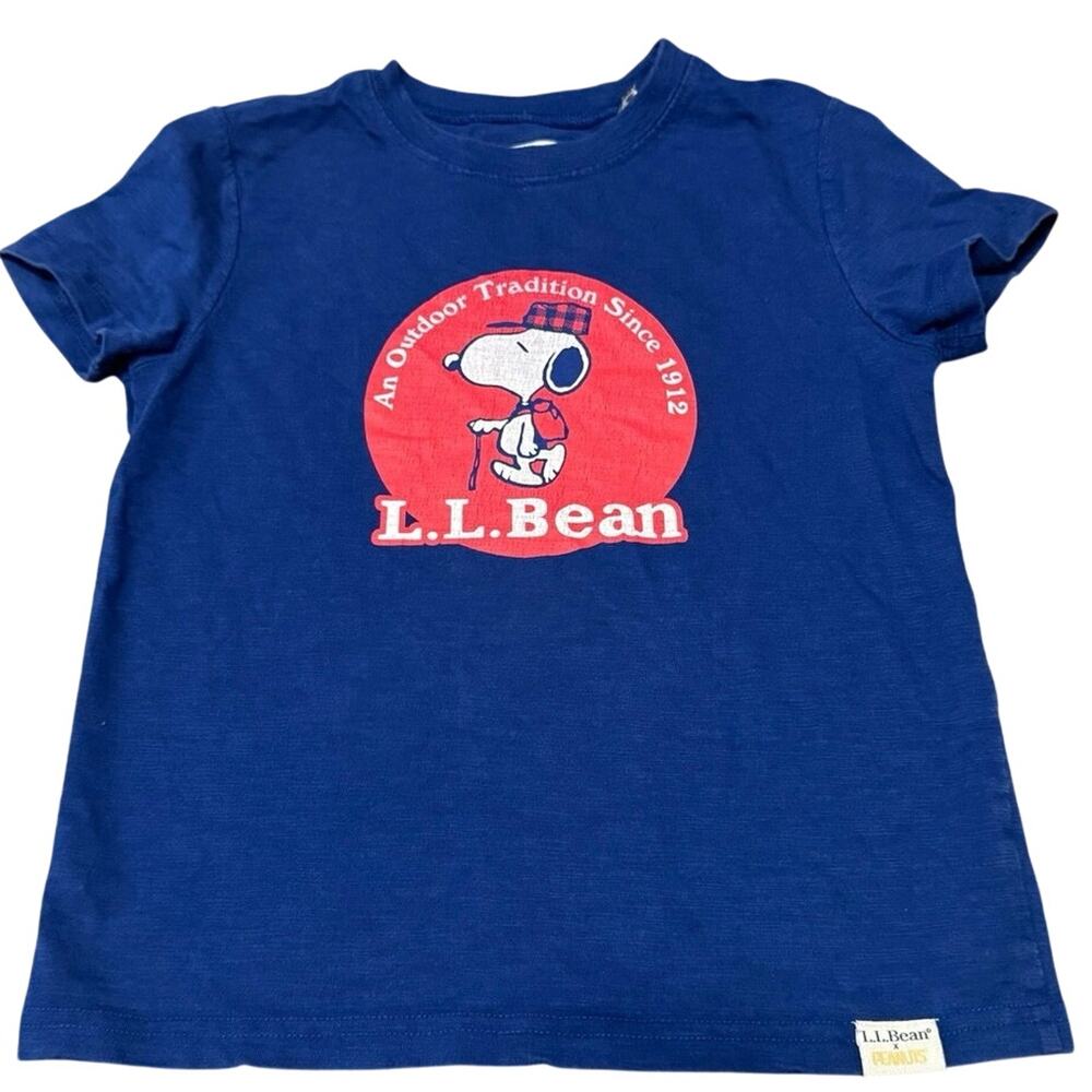 L.L.Bean x Peanuts Snoopy T-Shirt Boys M 5-6 Blue Outdoor Tradition